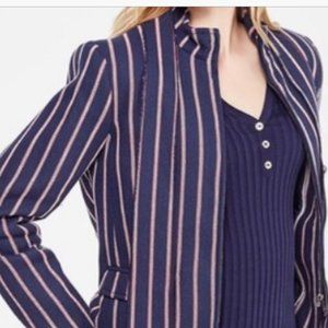 Banana Republic Navy Striped Zip Front Blazer